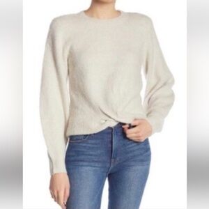 Joie Cream Crew Neck Sweater with twist front